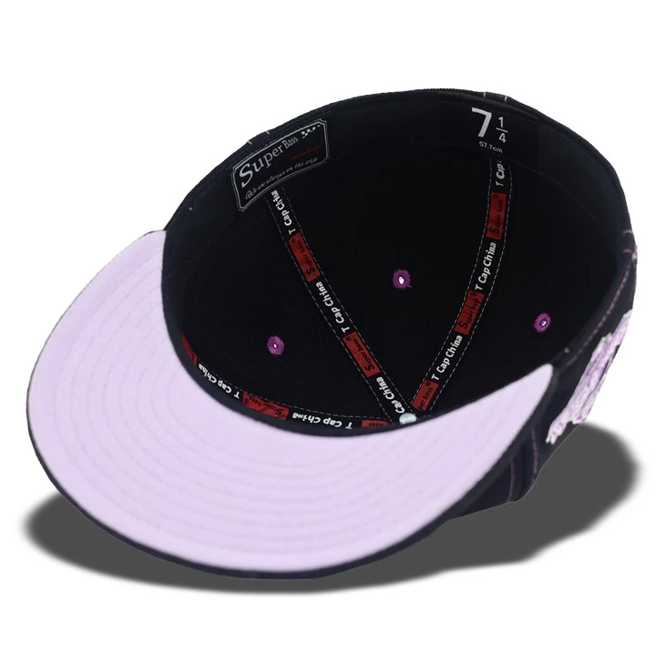 Purple Brand Logo 3D Embroidery Fitted Cap